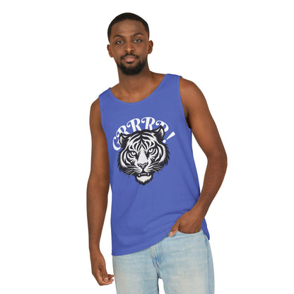 Tiger “GRRRR!” Graphic Tank Top , Fierce Animal Print Casual Tee