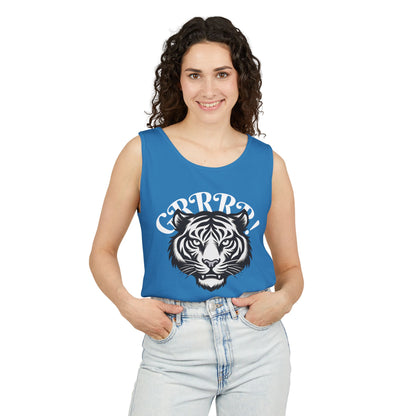 Tiger “GRRRR!” Graphic Tank Top , Fierce Animal Print Casual Tee