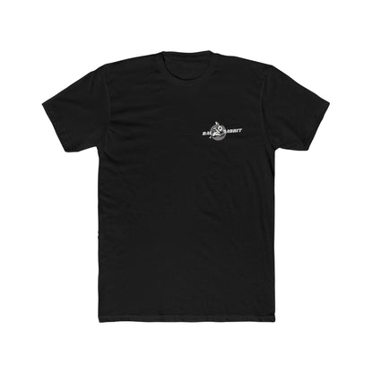 Gray t-shirt with a small logo on a white background