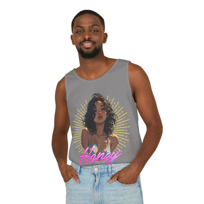 Tank Top - Cute Character & Script Graphic Beach Babe Tank