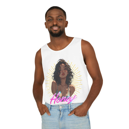Tank Top - Cute Character & Script Graphic Beach Babe Tank
