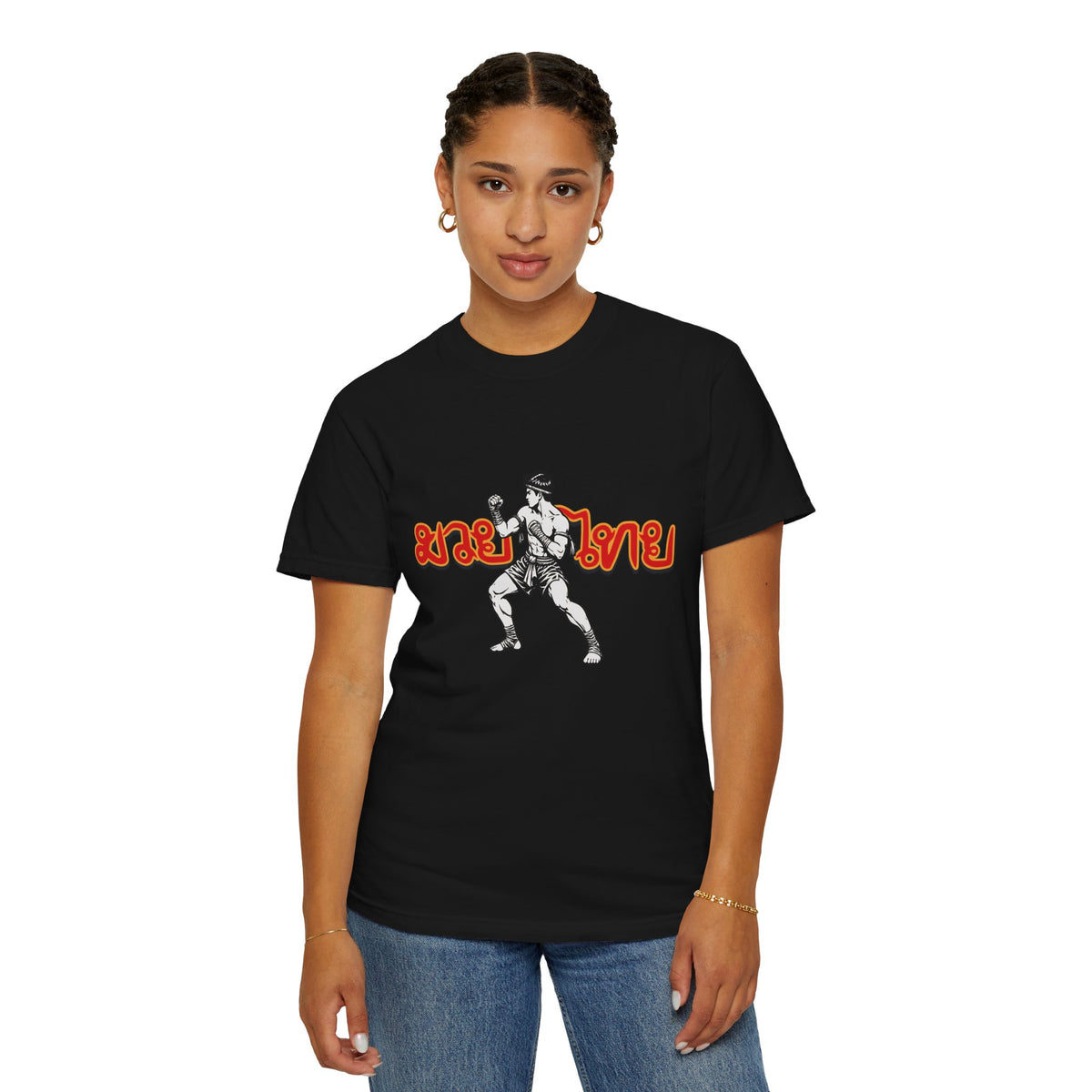Muay Thai Fighter T-Shirt — Retro Thai Boxing Graphic
