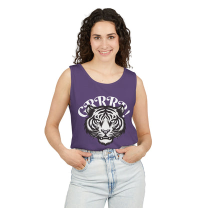Tiger “GRRRR!” Graphic Tank Top , Fierce Animal Print Casual Tee