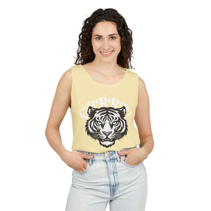 Tiger “GRRRR!” Graphic Tank Top , Fierce Animal Print Casual Tee