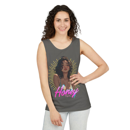 Tank Top - Cute Character & Script Graphic Beach Babe Tank