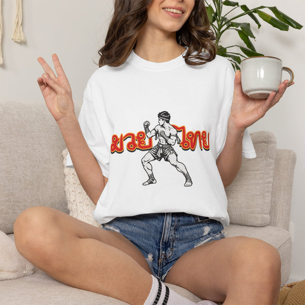 Muay Thai Fighter T-Shirt — Retro Thai Boxing Graphic