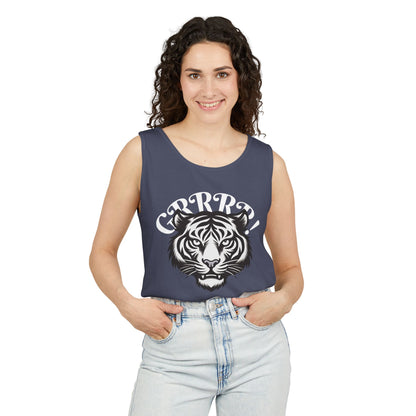 Tiger “GRRRR!” Graphic Tank Top , Fierce Animal Print Casual Tee