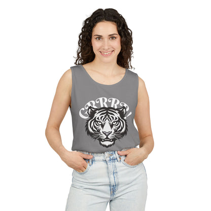 Tiger “GRRRR!” Graphic Tank Top , Fierce Animal Print Casual Tee