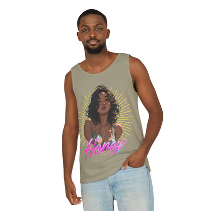 Tank Top - Cute Character & Script Graphic Beach Babe Tank