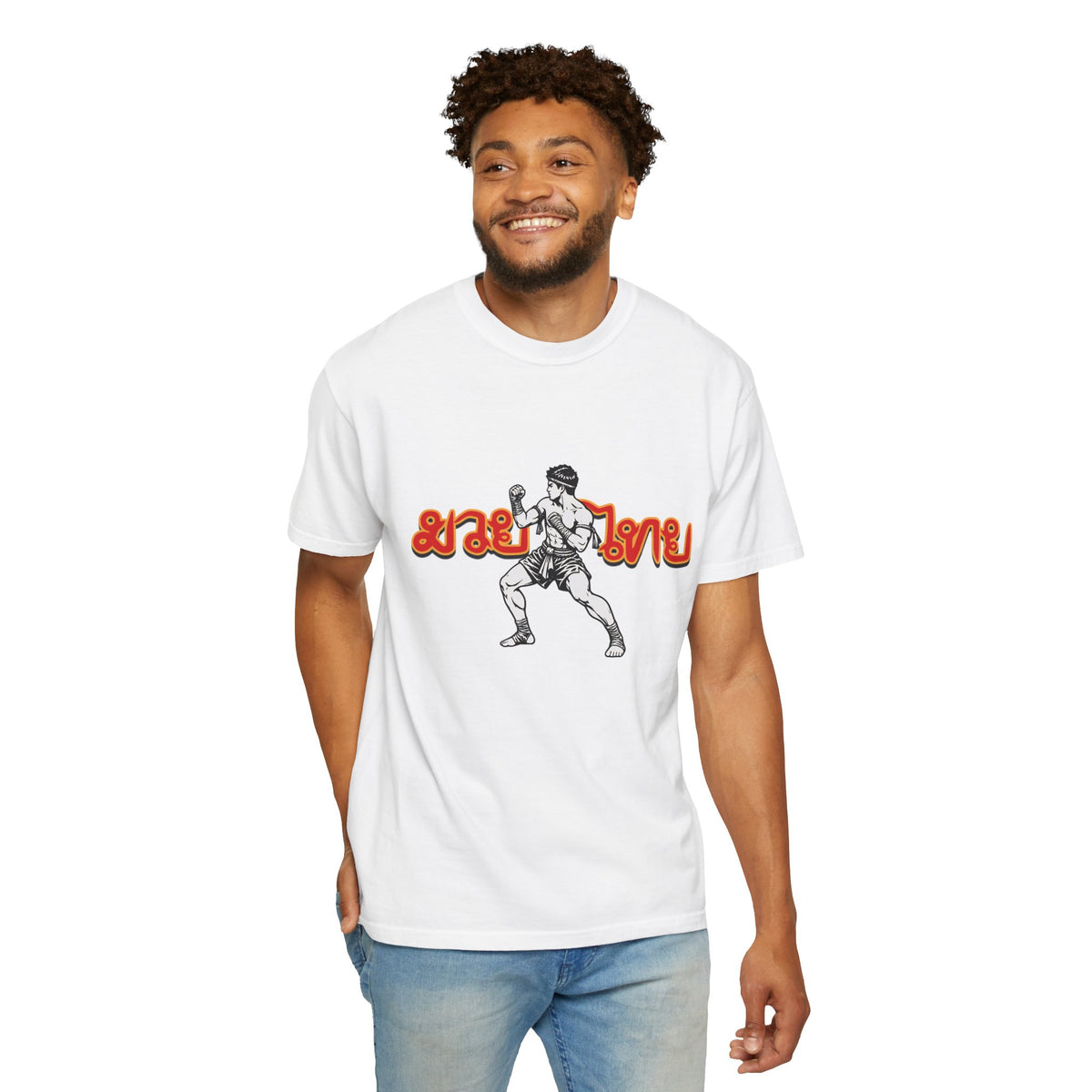 Muay Thai Fighter T-Shirt — Retro Thai Boxing Graphic
