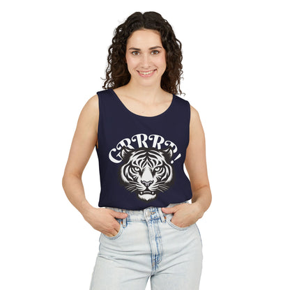 Tiger “GRRRR!” Graphic Tank Top , Fierce Animal Print Casual Tee