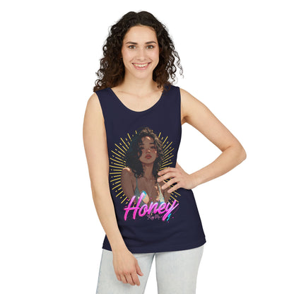 Tank Top - Cute Character & Script Graphic Beach Babe Tank