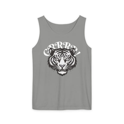 Tiger “GRRRR!” Graphic Tank Top , Fierce Animal Print Casual Tee