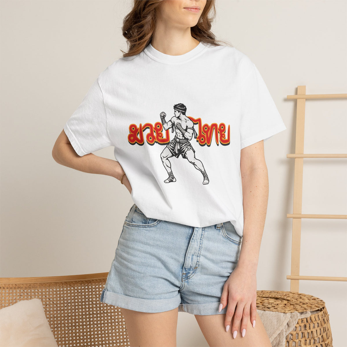 Muay Thai Fighter T-Shirt — Retro Thai Boxing Graphic