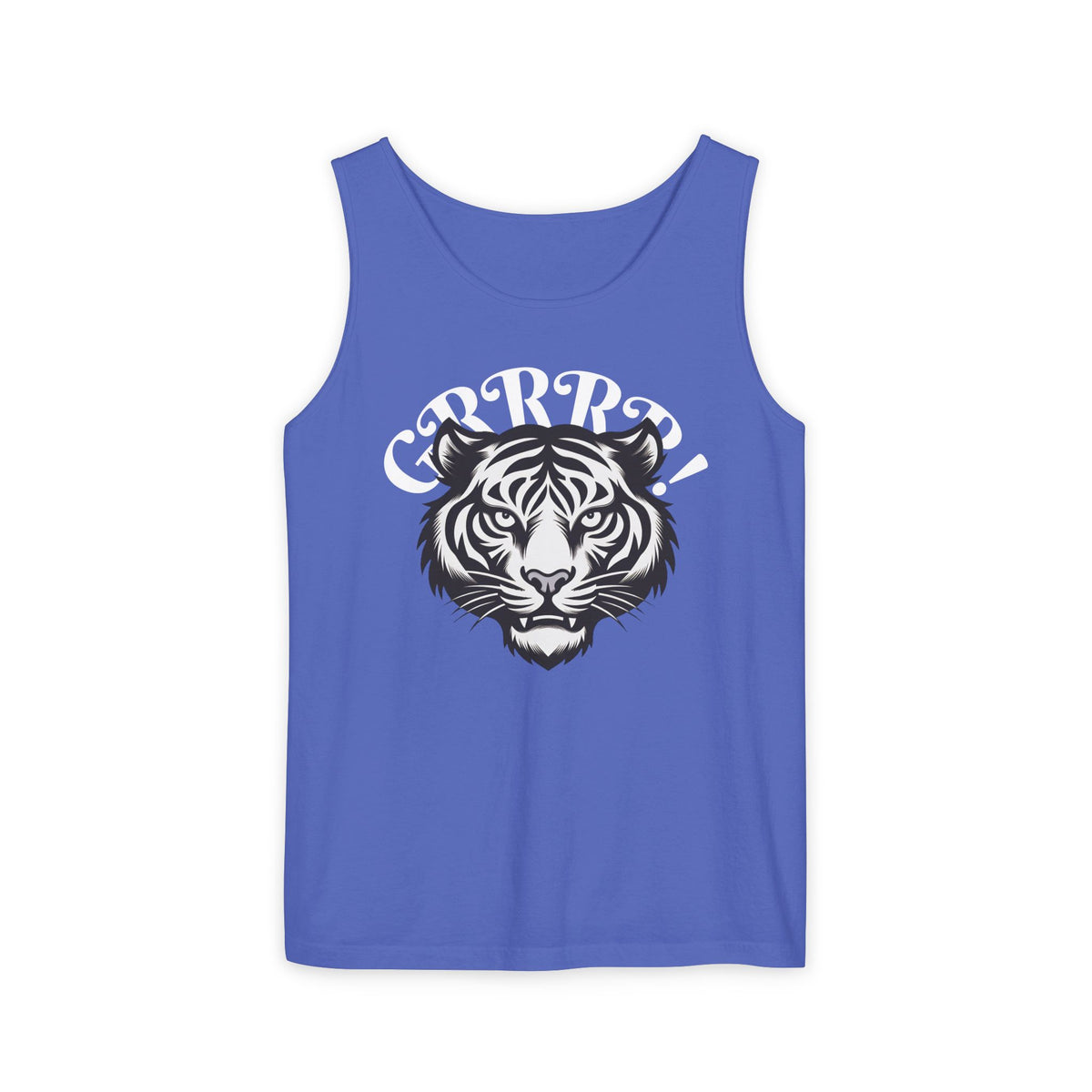 Tiger “GRRRR!” Graphic Tank Top , Fierce Animal Print Casual Tee