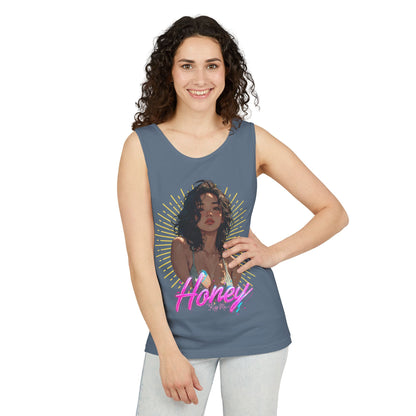 Tank Top - Cute Character & Script Graphic Beach Babe Tank