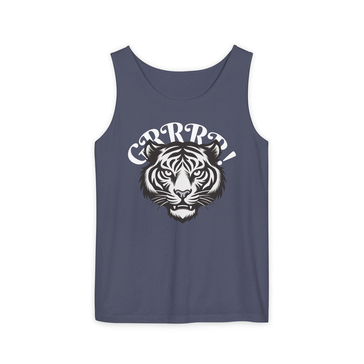 Tiger “GRRRR!” Graphic Tank Top , Fierce Animal Print Casual Tee