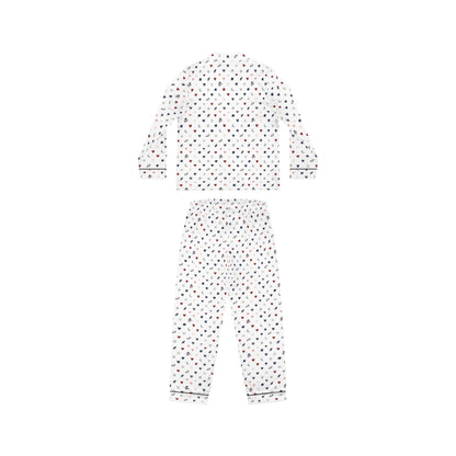Women’s Satin Pajama Set — Cute Heart All-Over Print Sleepwear