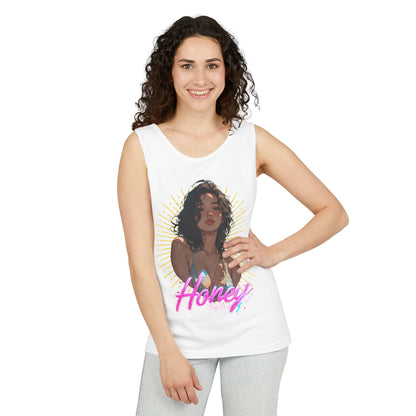 Tank Top - Cute Character & Script Graphic Beach Babe Tank