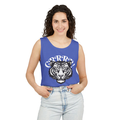 Tiger “GRRRR!” Graphic Tank Top , Fierce Animal Print Casual Tee