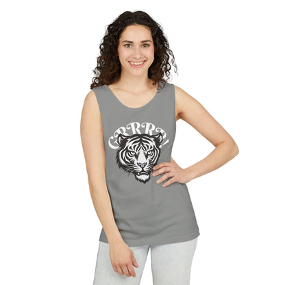 Tiger “GRRRR!” Graphic Tank Top , Fierce Animal Print Casual Tee