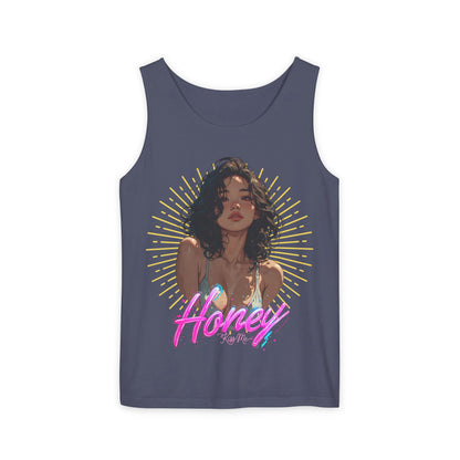 Tank Top - Cute Character & Script Graphic Beach Babe Tank