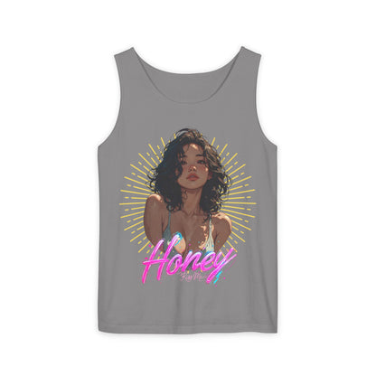 Tank Top - Cute Character & Script Graphic Beach Babe Tank