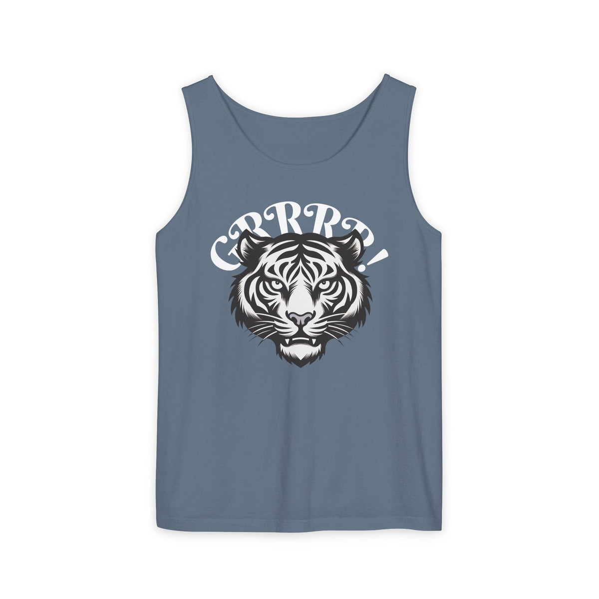 Tiger “GRRRR!” Graphic Tank Top , Fierce Animal Print Casual Tee