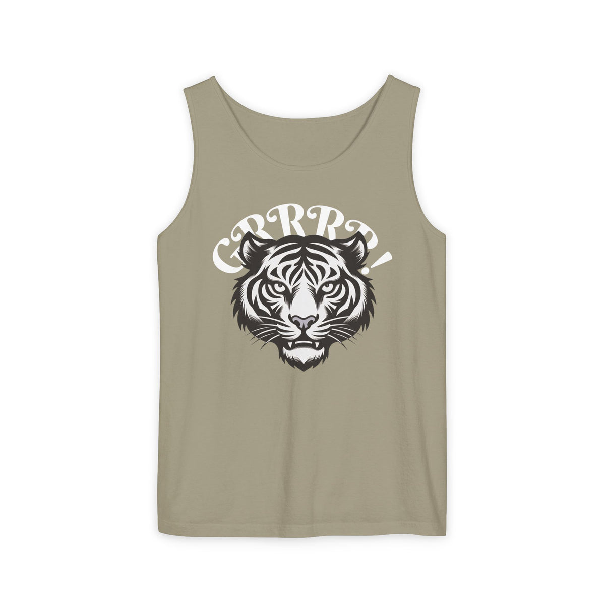 Tiger “GRRRR!” Graphic Tank Top , Fierce Animal Print Casual Tee