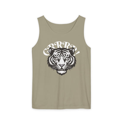 Tiger “GRRRR!” Graphic Tank Top , Fierce Animal Print Casual Tee