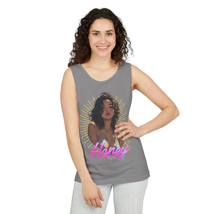 Tank Top - Cute Character & Script Graphic Beach Babe Tank