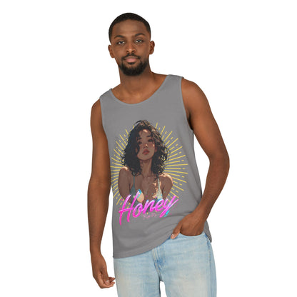 Tank Top - Cute Character & Script Graphic Beach Babe Tank