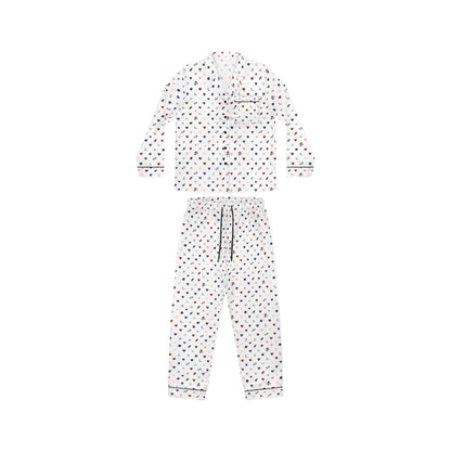 Women’s Satin Pajama Set — Cute Heart All-Over Print Sleepwear