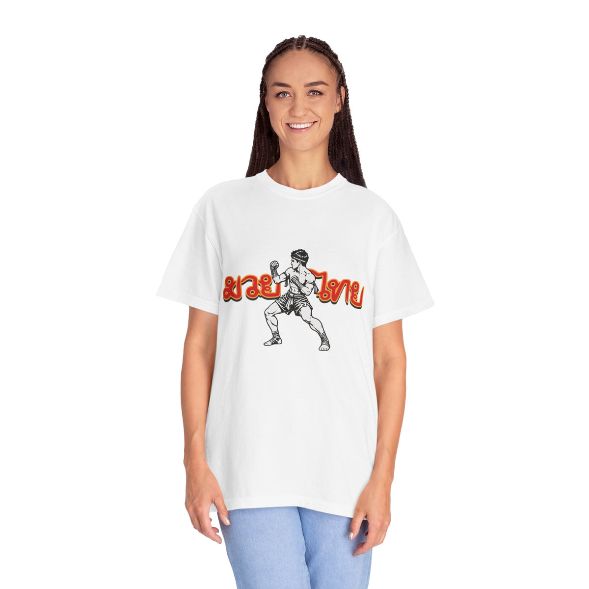 Muay Thai Fighter T-Shirt — Retro Thai Boxing Graphic