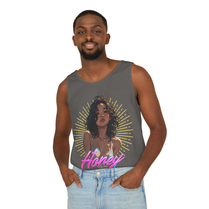 Tank Top - Cute Character & Script Graphic Beach Babe Tank