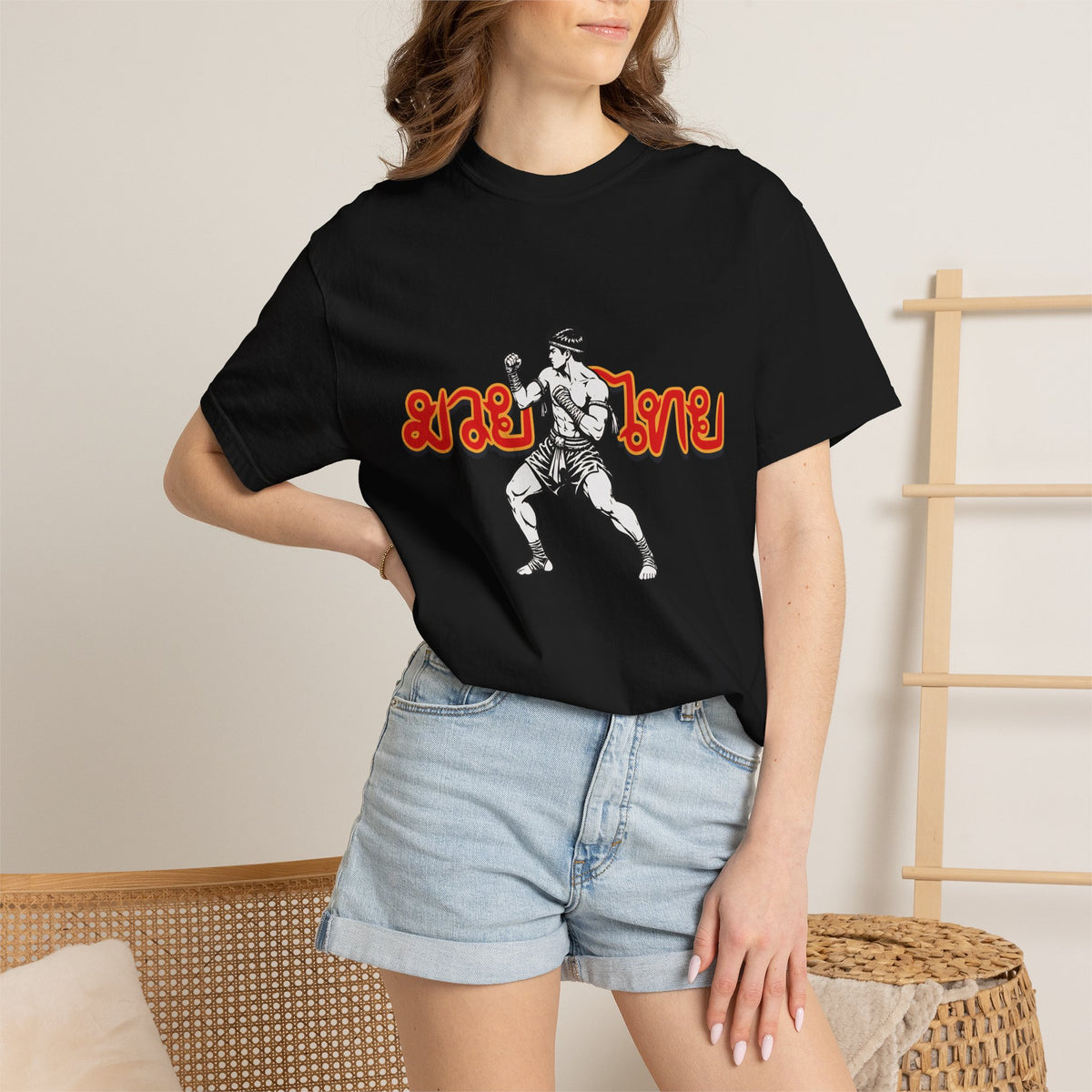 Muay Thai Fighter T-Shirt — Retro Thai Boxing Graphic