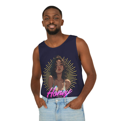 Tank Top - Cute Character & Script Graphic Beach Babe Tank