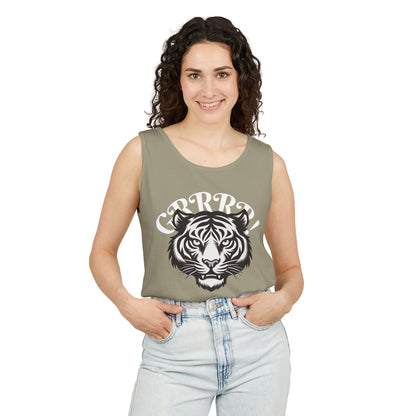 Tiger “GRRRR!” Graphic Tank Top , Fierce Animal Print Casual Tee