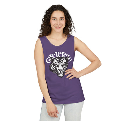 Tiger “GRRRR!” Graphic Tank Top , Fierce Animal Print Casual Tee