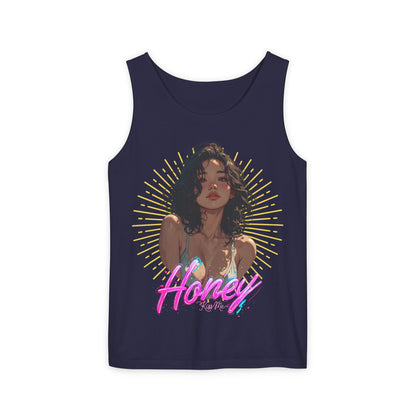 Tank Top - Cute Character & Script Graphic Beach Babe Tank