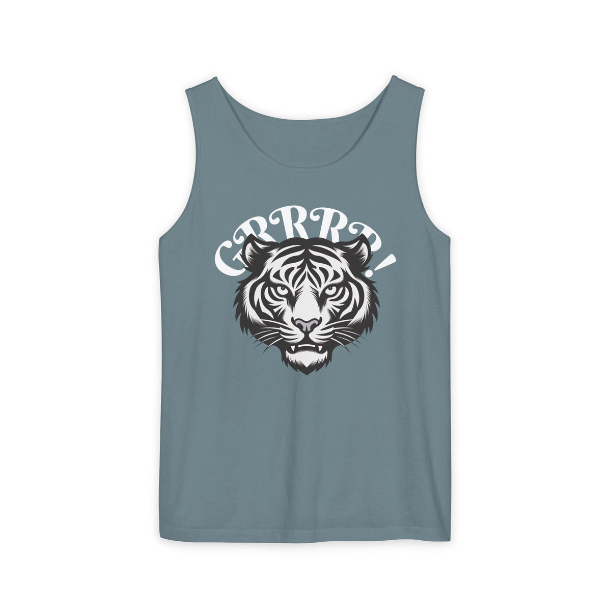 Tiger “GRRRR!” Graphic Tank Top , Fierce Animal Print Casual Tee