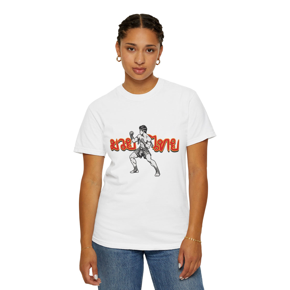 Muay Thai Fighter T-Shirt — Retro Thai Boxing Graphic