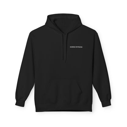 Viking Shield & Sword Hoodie — "Live Without Fear" Nordic Warrior Graphic