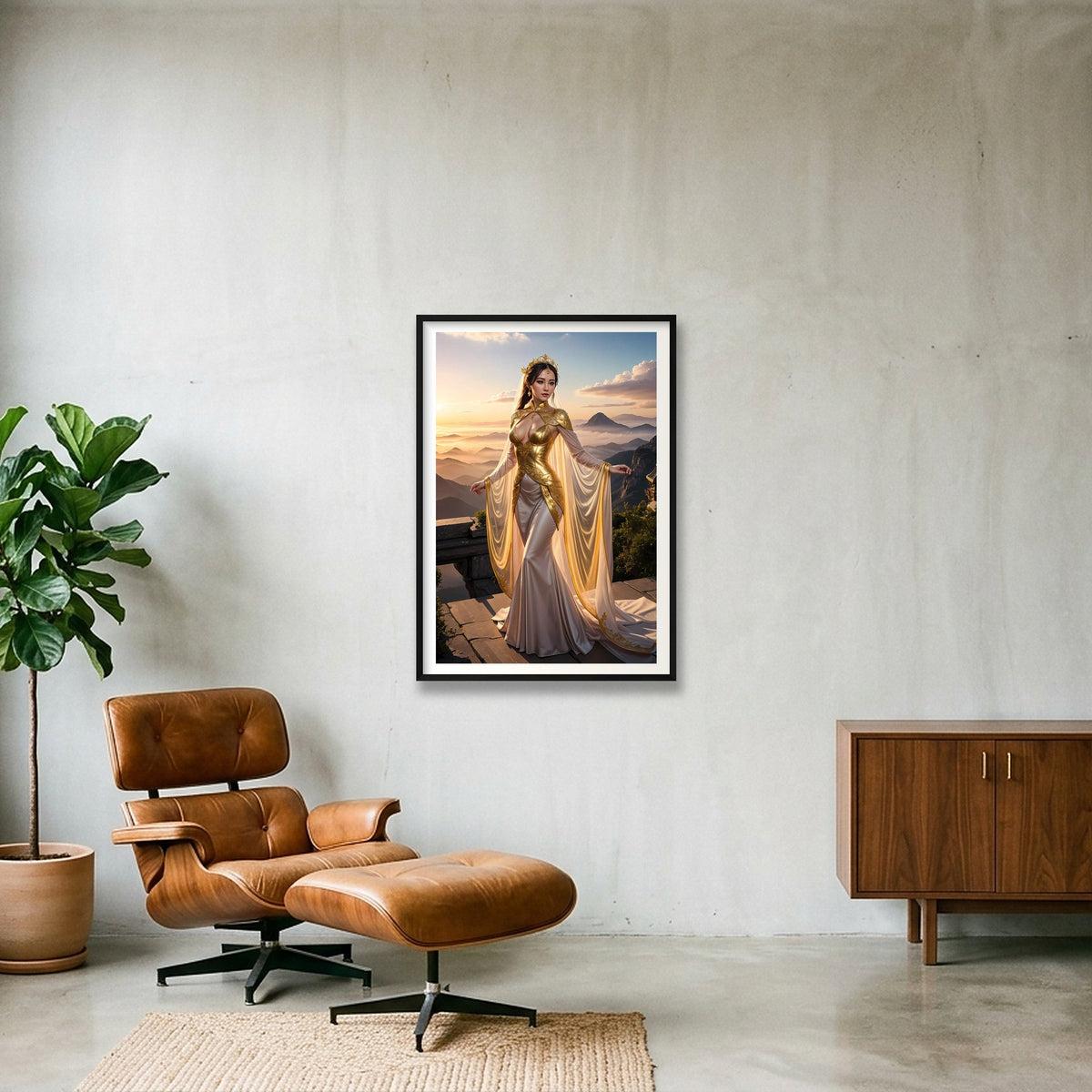 Majesty in Gold — 70×100cm, 28×39" Black Frame